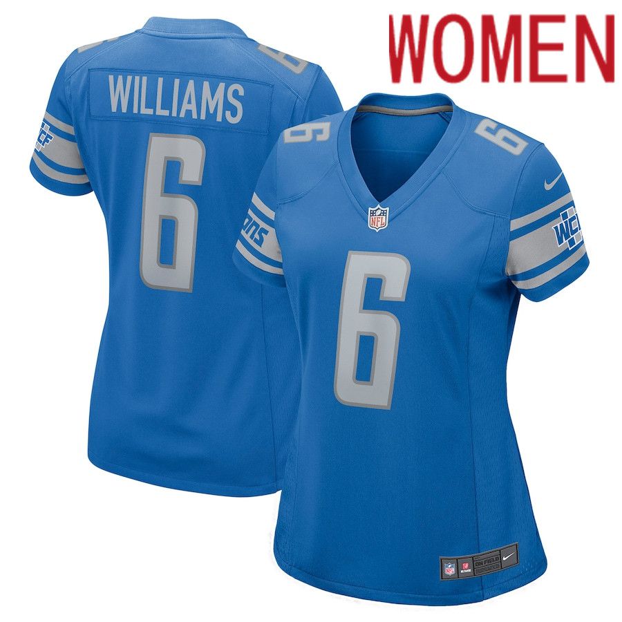 Women Detroit Lions #6 Tyrell Williams Nike Blue Nike Game NFL Jersey